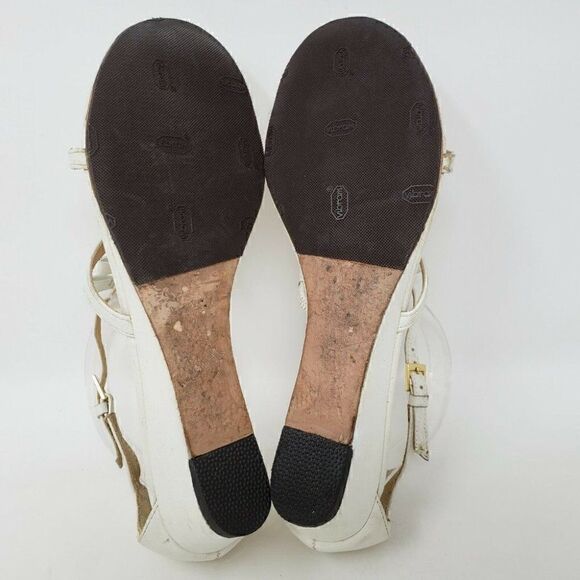 KATE SPADE  WHITE GOLD STRAPPY STUDDED SANDALS 9 M - Picture 9 of 10